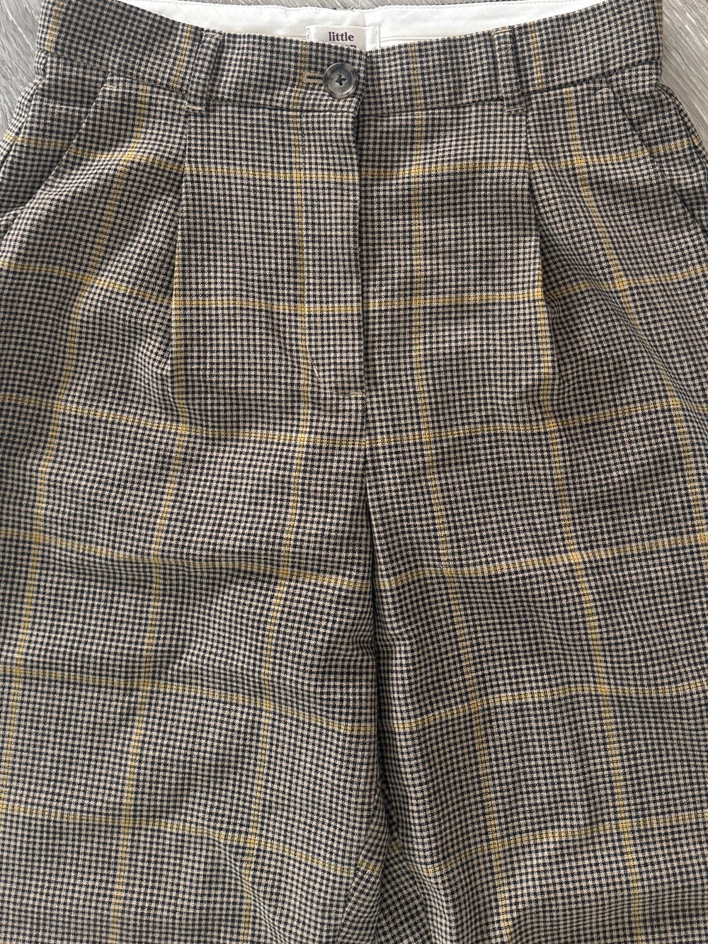 Little Moon Plaid Ankle Cropped Trousers in Brown and Tan - Picture 4 of 13